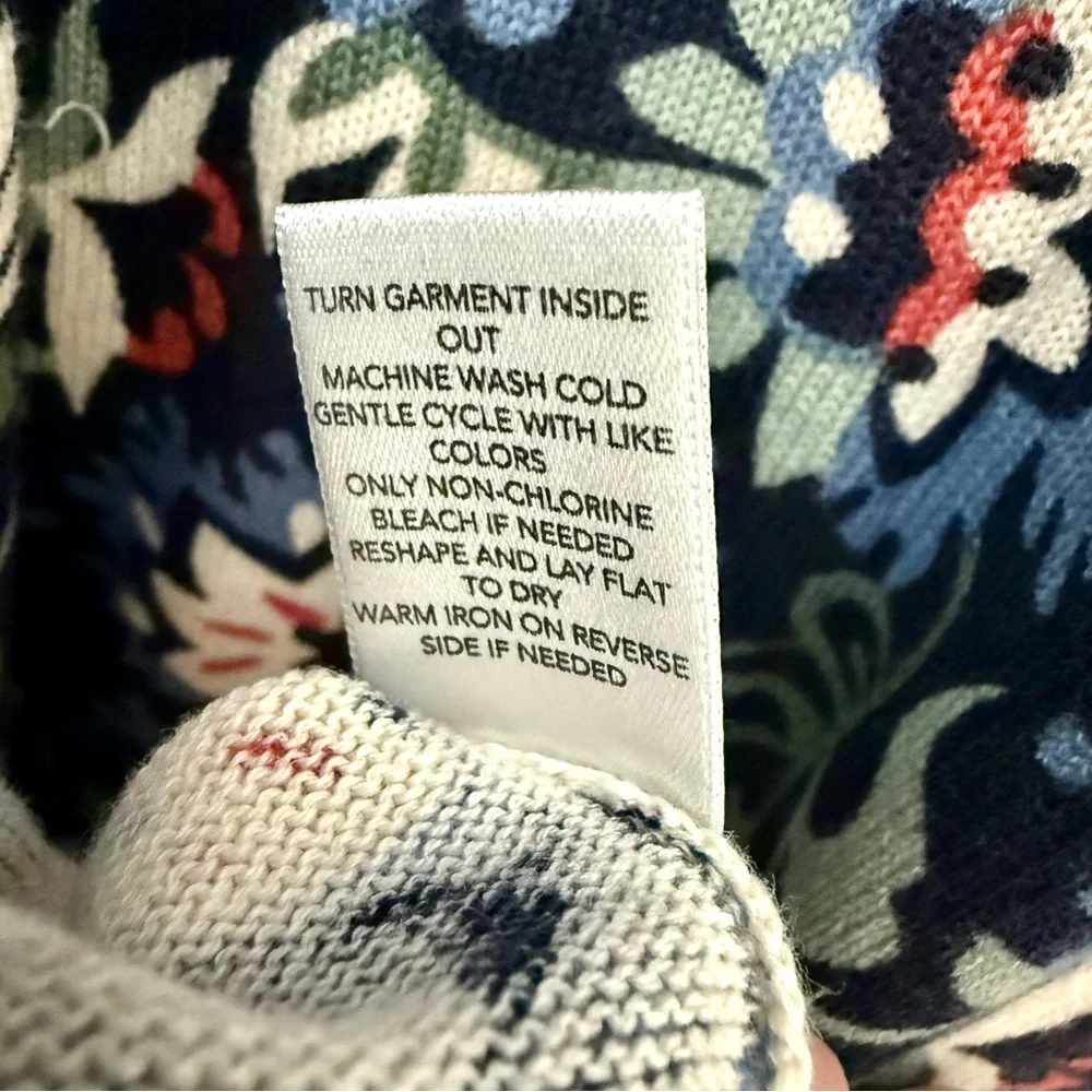 CJ Banks-Women’s Plus Navy Olive Floral Pattern-Button Down Sweater-Size 3X-NWT - Picture 8 of 8